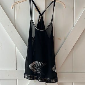Black embellished tank